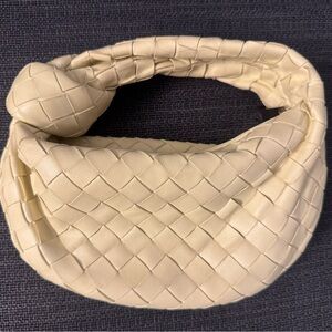 Bottega Veneta Cream Woven Shoulder Bag